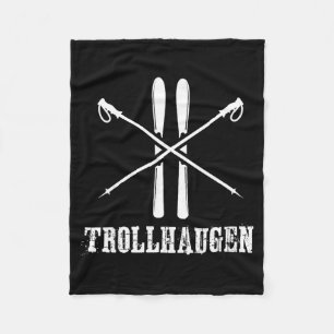 Trollhaugen wisconsin ski skier skiing rustic fleece blanket