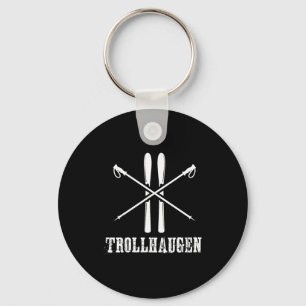 Trollhaugen wisconsin ski skier skiing rustic key ring