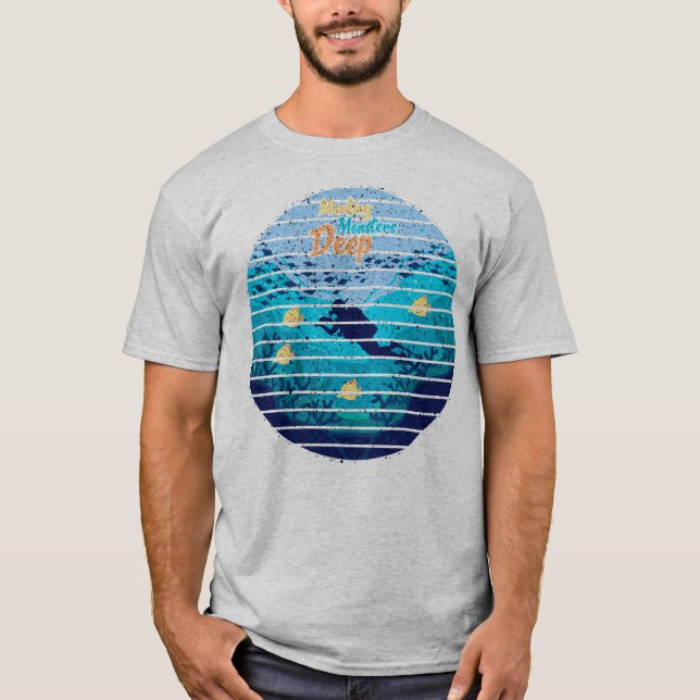 Trolling For Lake Trout Marking Monsters T-Shirt (Front)