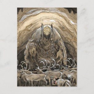 “Trolls and Caribou” Watercolor by John Bauer Postcard