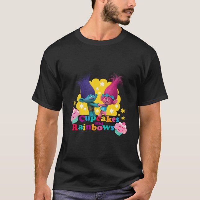 Trolls Branch And Poppy Cupcakes T-Shirt (Front)