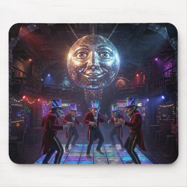 Trolls Dance Under Disco Ball With Human Features Mouse Mat (Front)