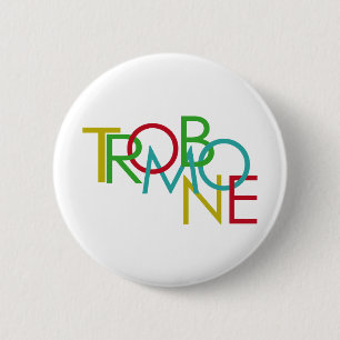 Trombone 6 Cm Round Badge