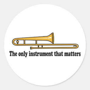Trombone Attitude Classic Round Sticker