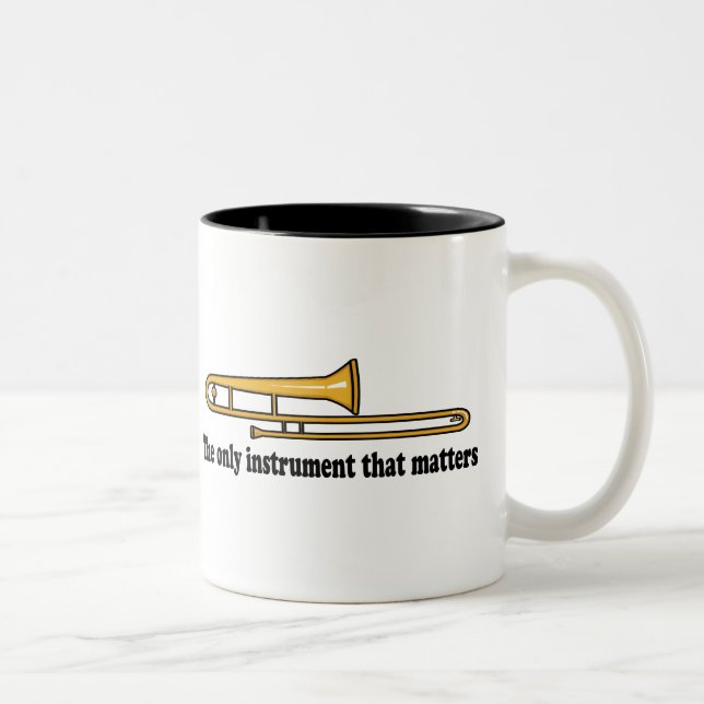 Trombone Attitude Two-Tone Coffee Mug (Right)