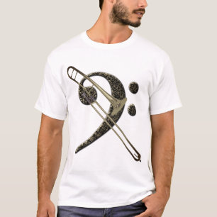 Trombone Bass Clef Music Instrument T-Shirt