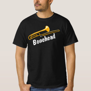 Trombone Bonehead White Text T-Shirt
