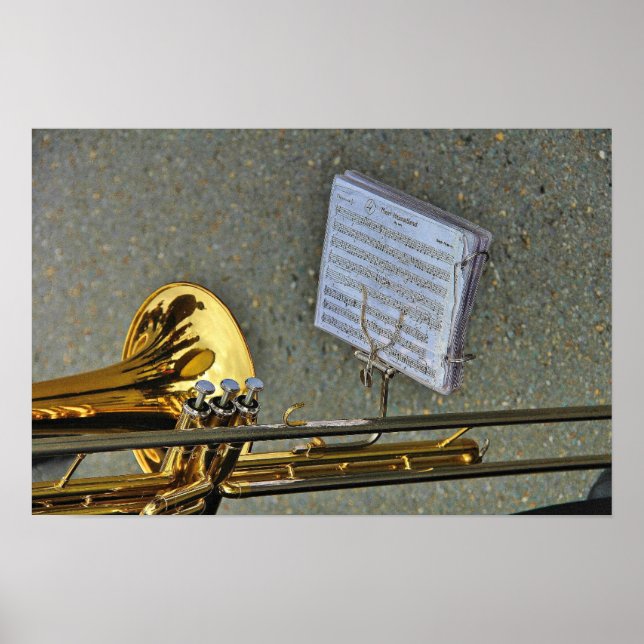 Trombone brass music instrument poster (Front)