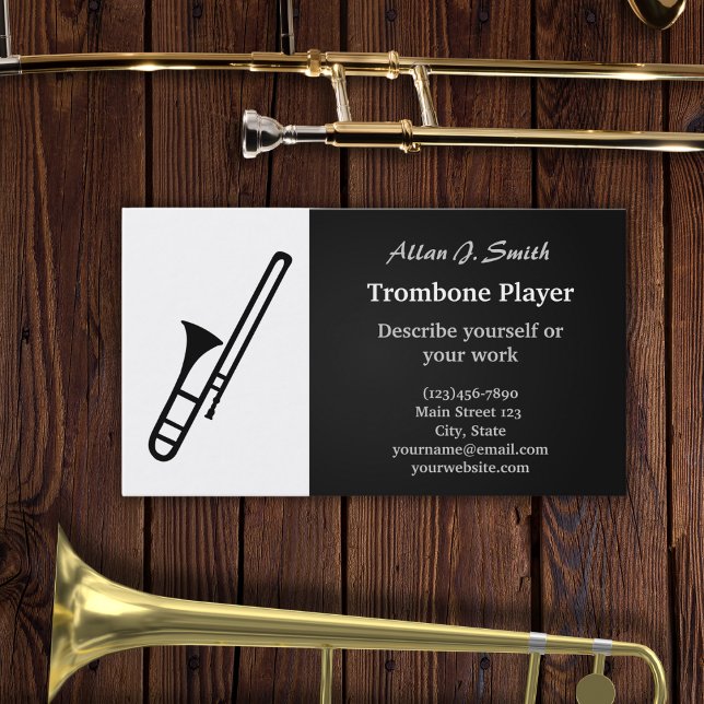 Trombone cartoon business cards (Creator Uploaded)