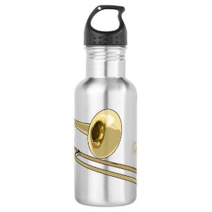 Trombone cartoon illustration 532 ml water bottle