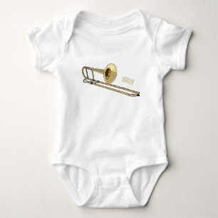 Trombone cartoon illustration baby bodysuit