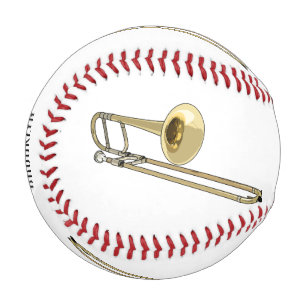 Trombone cartoon illustration baseball