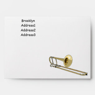 Trombone cartoon illustration envelope