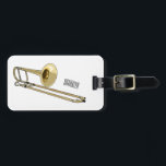 Trombone cartoon illustration luggage tag<br><div class="desc">Trombone cartoon illustration</div>
