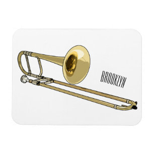 Trombone cartoon illustration magnet