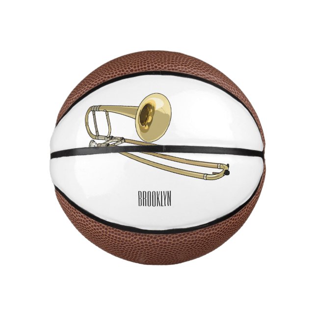 Trombone cartoon illustration mini basketball (Front)