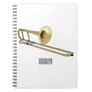 Trombone cartoon illustration notebook