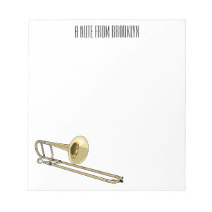 Trombone cartoon illustration notepad