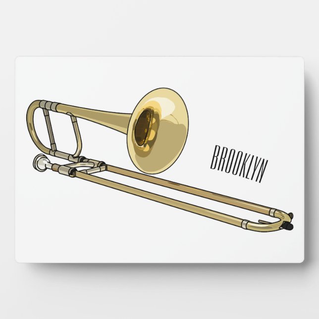 Trombone cartoon illustration plaque (Front)