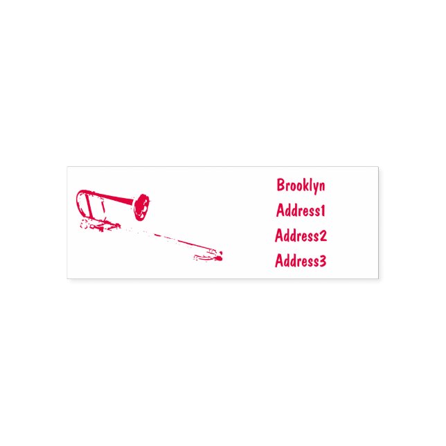 Trombone cartoon illustration self-inking stamp (Design)