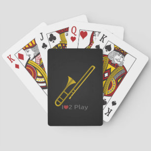 Trombone cartoon Playing Cards