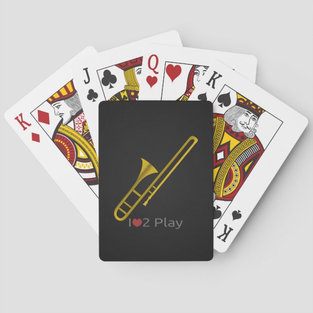 Trombone cartoon Playing Cards (Back)