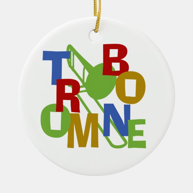 TROMBONE CERAMIC TREE DECORATION (Front)