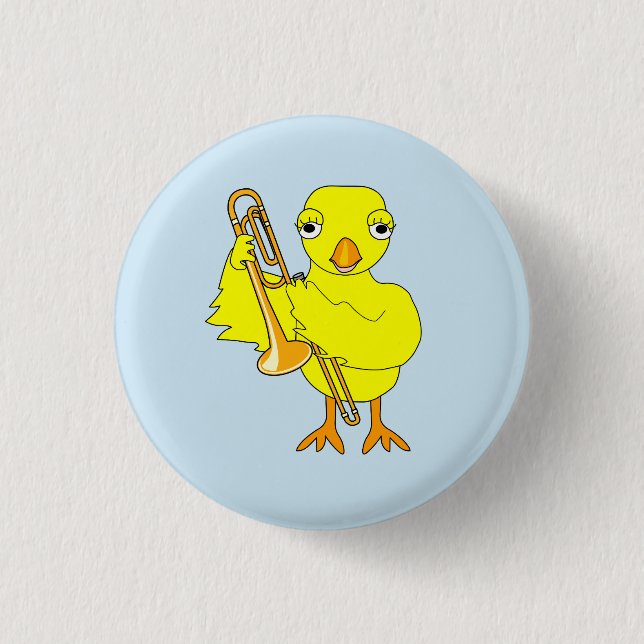 Trombone Chick 3 Cm Round Badge (Front)