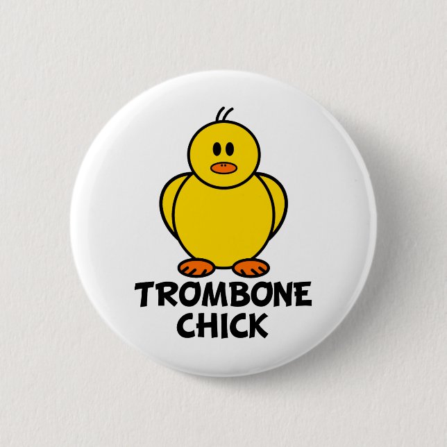 Trombone Chick 6 Cm Round Badge (Front)