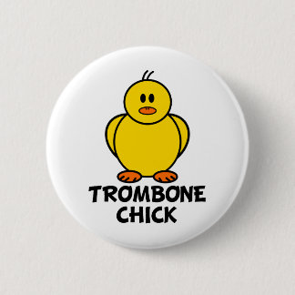 Trombone Chick 6 Cm Round Badge