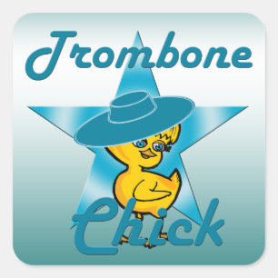 Trombone Chick #7 Square Sticker