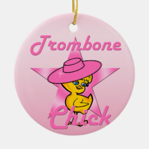 Trombone Chick #8 Ceramic Tree Decoration