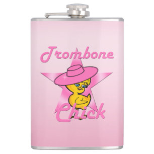 Trombone Chick #8 Hip Flask