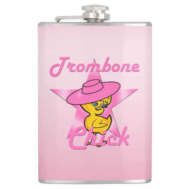 Trombone Chick #8 Hip Flask (Front)