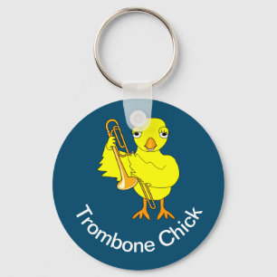 Trombone Chick Key Ring