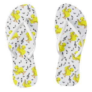 Trombone Chick Music Notes Flip Flops