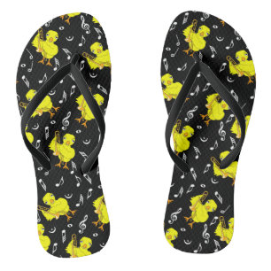 Trombone Chick Music Notes Flip Flops