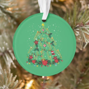 Trombone Christmas Tree Ornaments Funny Music Band