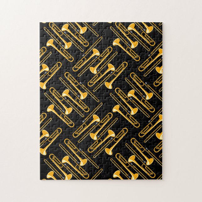 Trombone Crosshatch  Jigsaw Puzzle (Vertical)