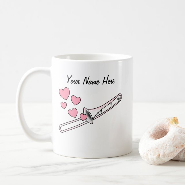 Trombone Custom Wedding Mug Brass Musician (With Donut)