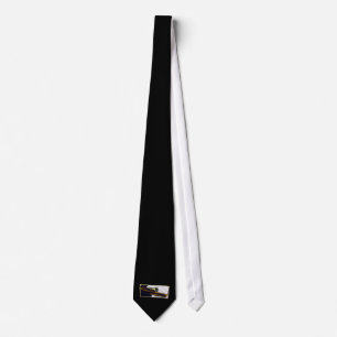 Trombone Dark Background Graphic Design Tie