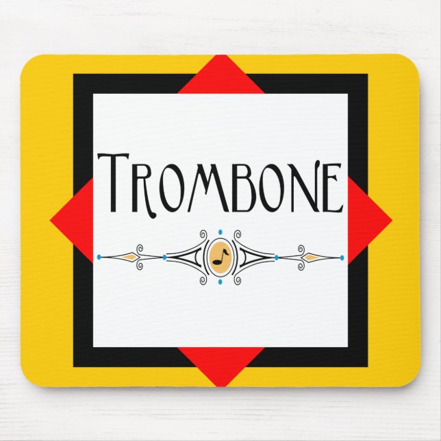 Trombone Decorative Line Mouse Mat (Front)
