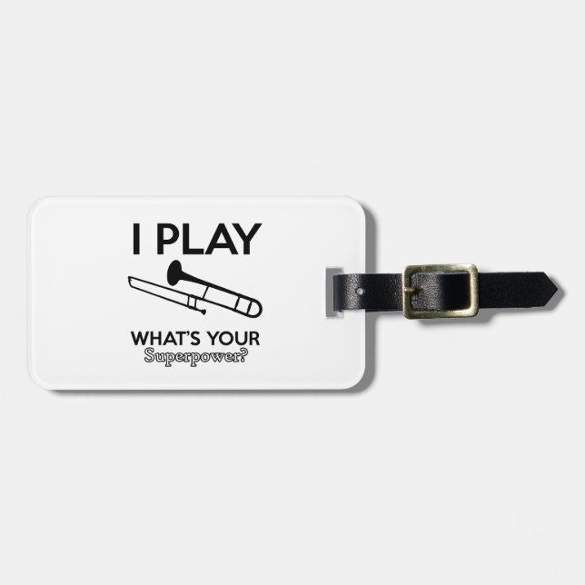 trombone designs luggage tag (Front Horizontal)
