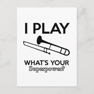 trombone designs postcard
