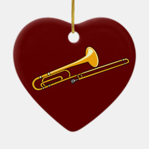 Trombone Drawing Ceramic Tree Decoration