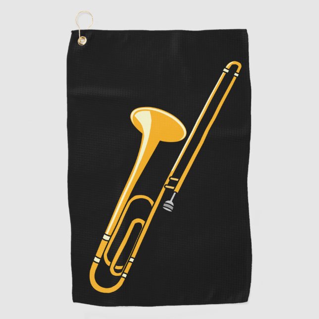Trombone Drawing Golf Towel (Front)