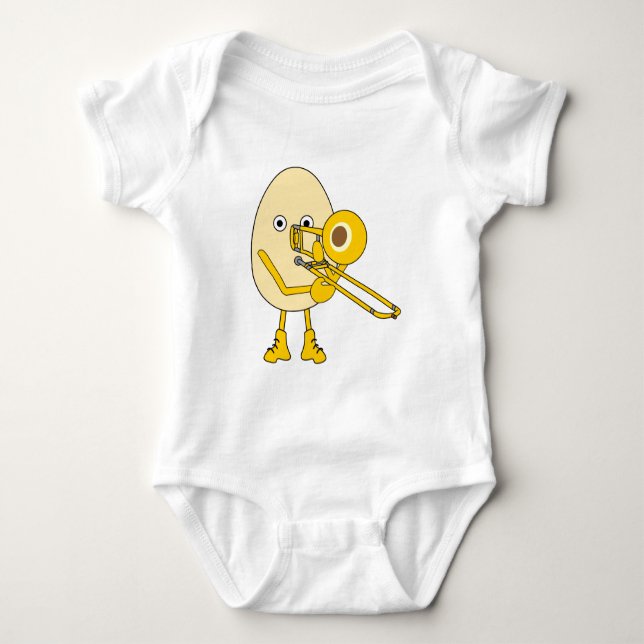 Trombone Egghead Baby Bodysuit (Front)
