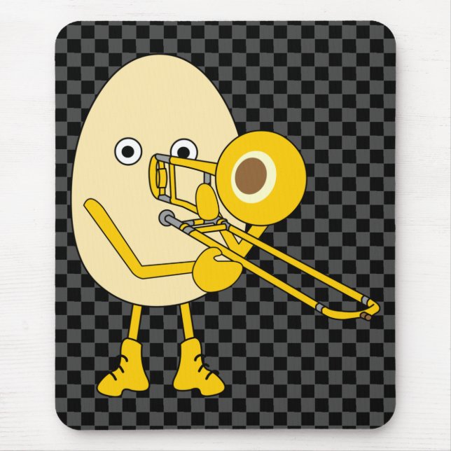 Trombone Egghead Mouse Mat (Front)