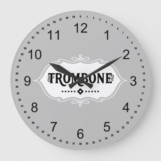 Trombone Emblem Large Clock (Front)