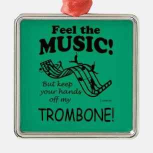 Trombone Feel The Music Metal Tree Decoration